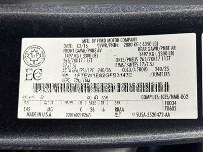 2016 Ford F-150 XLT 4X4Supercrew