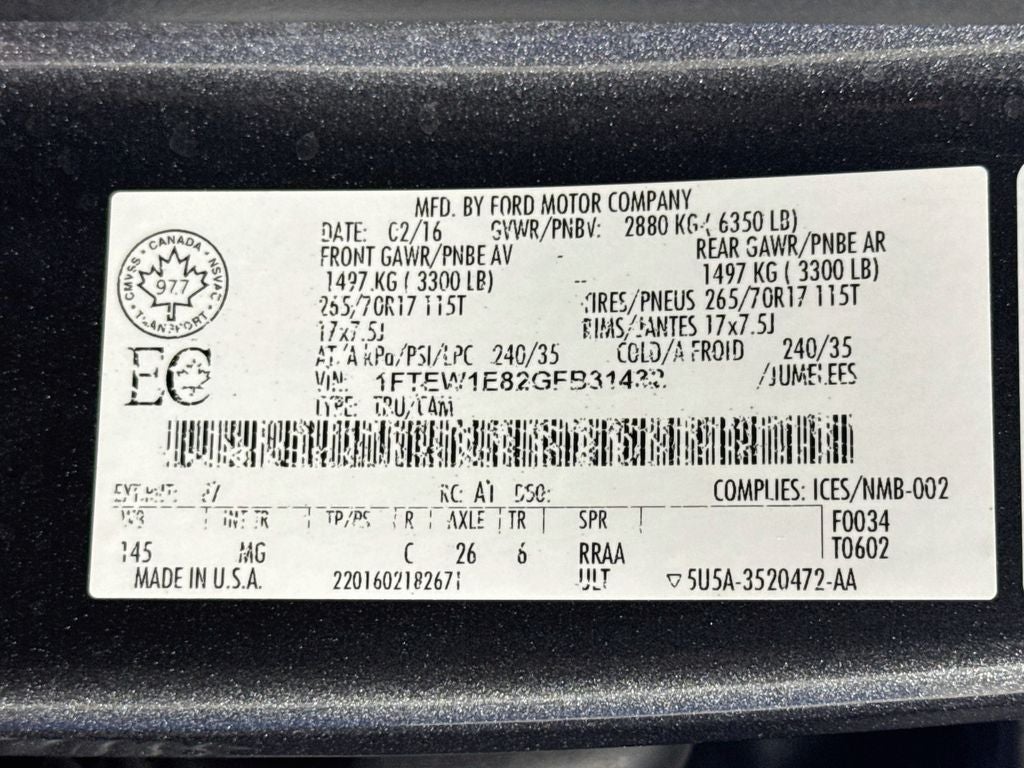2016 Ford F-150 XLT 4X4Supercrew