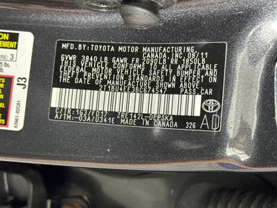 2011 Toyota Corolla S Preferred O wner's Portfolio