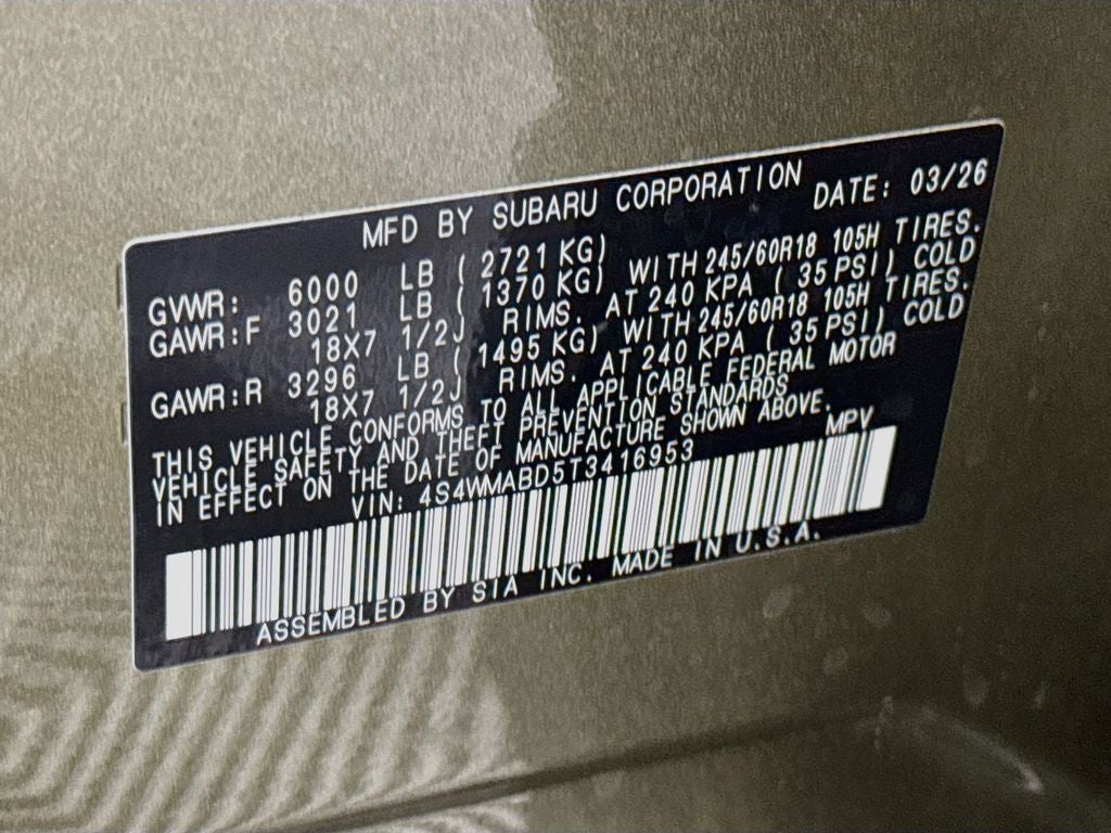 2026 Subaru Ascent Premium 7 Passenger AWD