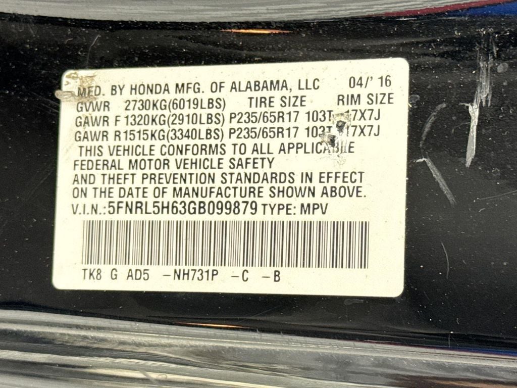 2016 Honda Odyssey EX-L