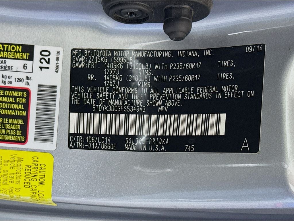 2015 Toyota Sienna XLE Premium 8 Passenger