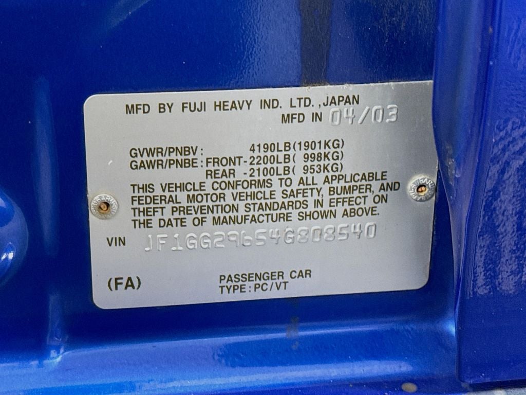 2004 Subaru Impreza WRX