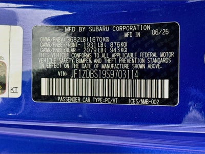 2025 Subaru BRZ tS 6 Speed Manual