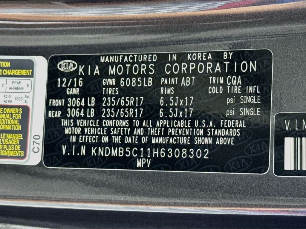 2017 Kia Sedona LX 4Dr Mini Van