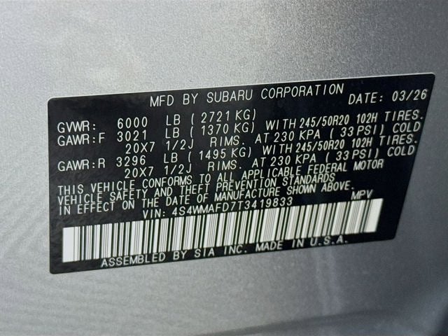 2026 Subaru ASCENT Limited 8-Passenger
