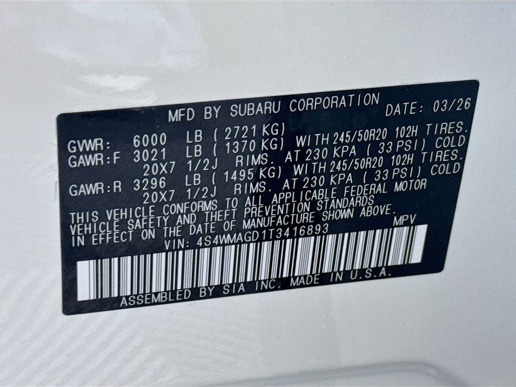 2026 Subaru ASCENT Limited 7-Passenger