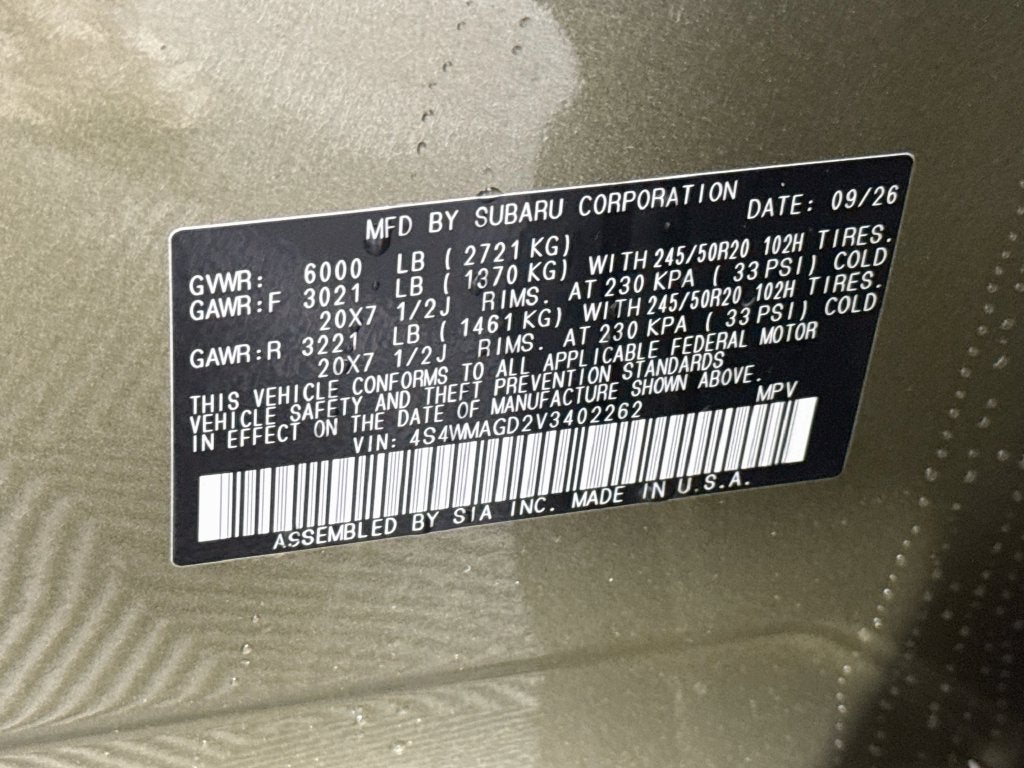 2027 Subaru ASCENT Limited 7-Passenger