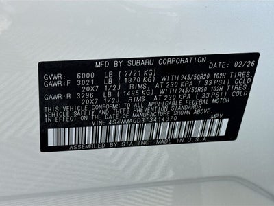 2026 Subaru ASCENT Limited 7-Passenger