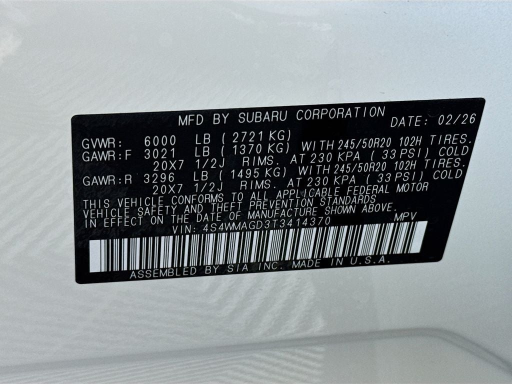 2026 Subaru ASCENT Limited 7-Passenger