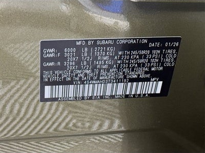 2026 Subaru ASCENT Limited Bronze Edition 7-Passenger