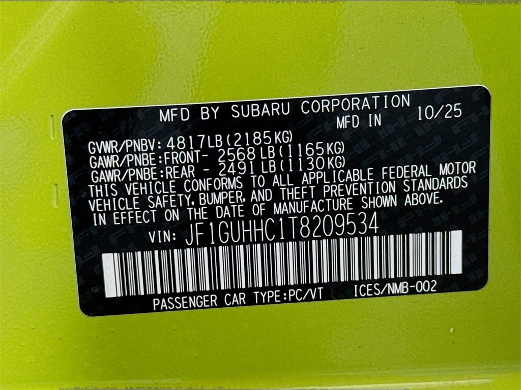 2026 Subaru IMPREZA RS