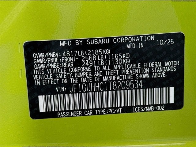 2026 Subaru IMPREZA RS