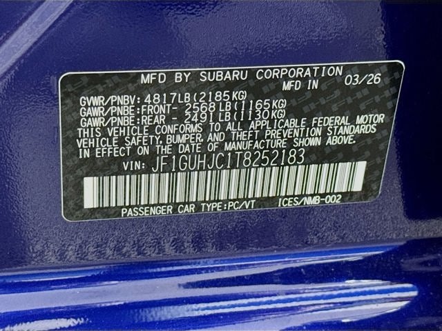 2026 Subaru IMPREZA RS