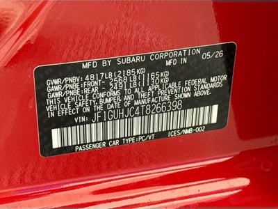 2026 Subaru IMPREZA RS