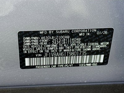 2026 Subaru WRX Premium