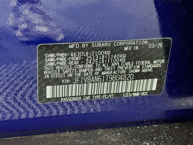 2026 Subaru WRX Limited