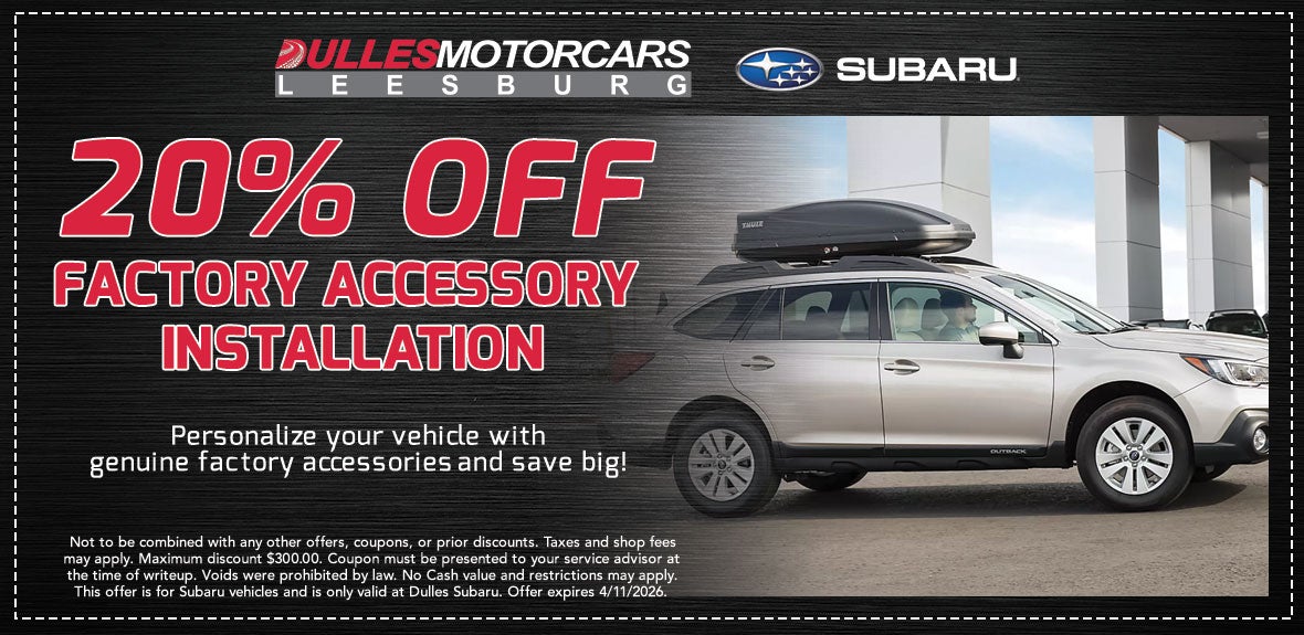 20% Off Factory Accessory Installation