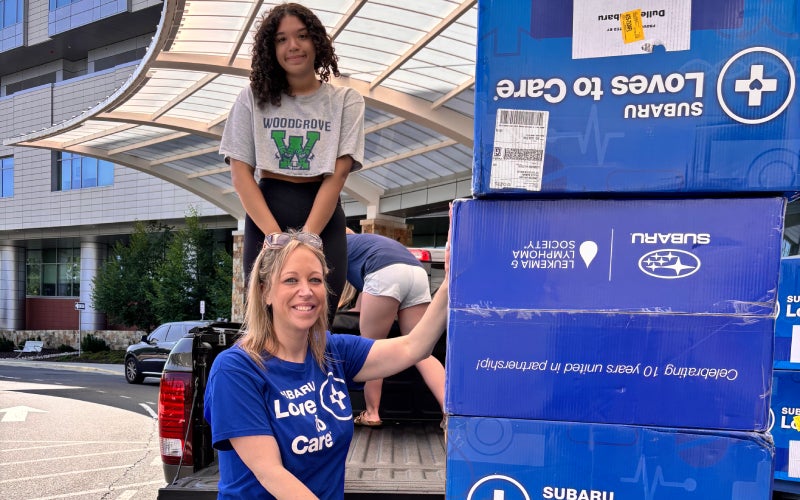 Dulles Subaru delivers messages of hope, warm blankets, and patient care kits